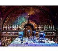 BELECO 10x8ft Fabric Vintage Chemistry Lab Backdrop Magic School Laboratory Potions Classroom Background Spooky Witch's Room Halloween Party Decorations Mad Scientist Lab Party Decor Photo Props