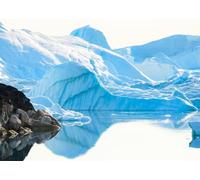 BELECO 2.1x1.5m Blue Glacier and Calm Reflection Photography Background | Serene Arctic Reflection Scene Fabric Background Winter Holiday Decorations Banner Family Kids Photo Booth Props Customizable