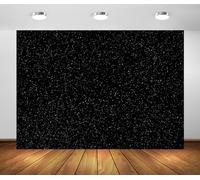 BELECO 2.1x1.5m Fabric Black Starry Sky Backdrop Night Sky Stars Outer Space Galaxy Universe Background for Kids Birthday Party Cake Table Decoration Photo Booth Shoot Studio Props Wallpaper