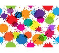 BELECO 2.1x1.5m Fabric Colorful Paint Splatter Backdrop Art Party Painting Splash Abstract Graffiti Style Mess Paint Party Decor Banner Birthday Photoshoot YouTube Props