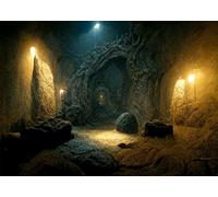 BELECO 2.1x1.5m Fabric Dark Medieval Castle Dungeon Backdrop Ancient Prison Cell Stone Caves Underground Tunnel Light Horror Background Halloween Party Photo Studio Props
