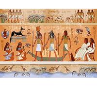 BELECO 2.1x1.5m Fabric Egyptian Backdrop Ancient Egypt Scene Mythology Godsand Pharaohs Hieroglyphic Temple Murals Phtography Backdrop for Party Decorations Supplies Photoshoot Photo Background Props