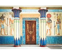 BELECO 2.1x1.5m Fabric Egyptian Backdrop Ancient Egyptian Writing Pharaoh Hieroglyphics Egypt Photography Backdrop Wall Mural Ancient Egypt Theme Party Decorations Portrait Photoshoot Background Props