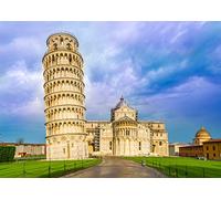 BELECO 2.1x1.5m Fabric Italy Landmark Backdrop Leaning Tower of Pisa, Famous Architecture Pisa Cathedral, Duomo and The Square of Miracles in Italy Photography Background Italian Party Decor Photo