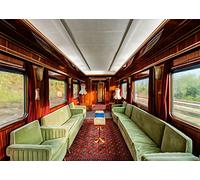 BELECO 2.1x1.5m Fabric Luxury Vintage Train Interior Photography Backdrop 1950 Old Train Carriage Sofa Carpet Background Train Theme Party Decor Kids Adults Artistic Portrait Photoshoot Studio