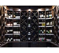BELECO 2.1x1.5m Fabric Luxury Wine Cellar Photography Backdrop Liquor Store Pub Bar Alcohol Bottles Wine Shelf Background Wallpaper Whisky Theme Party Decorations Adults Portrait