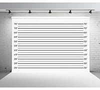 BELECO 2.1x1.5m Fabric Mugshot Backdrop Police Lineup Height Charts Backdrop for Photography Bachelorette Party Girls Night Out Party Supplies Prison Mugshot Police Lineup Photo Booth Banner Studio