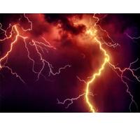 BELECO 2.1x1.5m Fabric Red Cloudy Lightning Storm Backdrop