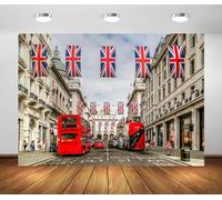 BELECO 2.1x1.5m Fabric Red Double Decker London Street Backdrop