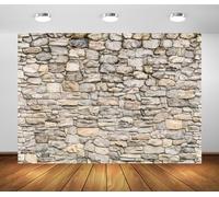 BELECO 2.1x1.5m Fabric Rock Stone Wall Backdrop Vintage Brick Rock Stones Photography Background for Party Decorations Portrait Photoshoot Home Decor Video Conference Studio Photo