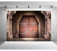 BELECO 2.1x1.5m Medieval Castle Stone Gate Backdrop, Ancient Staircase Gothic Cathedral Mysterious Interior Background, Medieval Fantasy Party Photobooth Studio Shooting Props