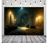 BELECO 2.5x1.8m Fabric Dark Medieval Castle Dungeon Backdrop Ancient Prison Cell Stone Caves Underground Tunnel Light Horror Background Halloween Party Photo Studio Props