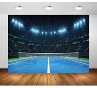 BELECO 2.5x1.8m Outdoor Tennis Court Stadium Backdrop, Sport Venue Spotlight Audience Scene Background, Tennis Sport Themed Party Portrait Studio Booth Shooting Props