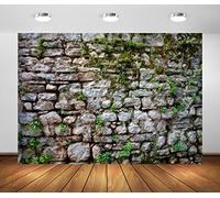 BELECO 2.7x1.8m Fabric Vintage Brick Stone Wall Backdrop for Photography Overgrown Wall Ancient Rock Wall Textured Background Medieval Castle Stone Wall for Party Decorations Studio Booth Photo