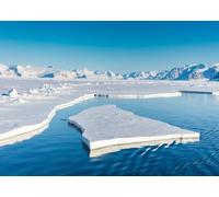 BELECO 2.7x1.8m Floating Sea Ice under Blue Sky Photography Background | Crisp Arctic Ocean Landscape Fabric Background Winter Holiday Decorations Banner Family Kids Photo Booth Props Customizable