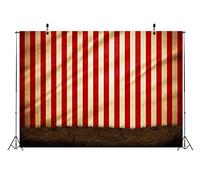 BELECO 20x10ft Fabric Circus Carnival Photography Backdrop Red and White Stripes Circus Tent Backdrop Evil Clowns Circus Carnival Themed Halloween Party Decor Baby Kids Adults Portrait Photo Props