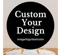 BELECO 2m Custom Round Backdrop, Personalized Circle Backdrop Cover, Custom Image Logo Text Design Background for Birthday Baby Shower Wedding Party Decorations Photoshoot Studio Props