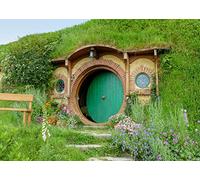 BELECO 3.5x3m Fabric Hobbit Cave Backdrop for Photography Matamata Rural Hobbit Living Cabin Green Grass Garden Hobbiton Cave Background Ring Lord Fans Party Birthday Party Decorations Photo