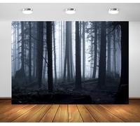 BELECO 3.6x3m Fabric Spooky Dark Forest Backdrop Haunted Foggy Woods m agic Grove Vam pire Evil Trees Background Halloween Forest Witch Wizard Sorcerer Ghost Party Decors Photo Studio Prop