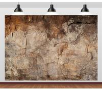 BELECO 3x2m Fabric Archeology Cave Wall Backdrop Vintage Brown Stone Texture Rock Stone Wall Archeological Background for Party Decorations Photo Shoot Studio Props