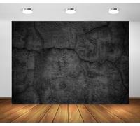 BELECO 3x2m Fabric Cracked Black Wall Backdrop Dark Concrete Background | Rough Black Plaster Cracked Texture Backdrops Gothic Grunge Wall Party Decorations Banner Halloween Photo Studio Props