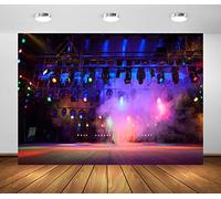 BELECO 3x2m Fabric Music Concert Stage Backdrop for Photography Stage Spotlights Music Night Band Live Shows Rock Music Festivals Carnival Background Music Theme Party Decorations Photo