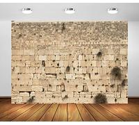 BELECO 3x2m Fabric Western Wall Backdrop Jerusalem Wailing Wall Backdrop Ancient Stone Wall Judaism Old City of Jerusalem Israel Backdrop Religious Church Event Decor Photo Booth Studio