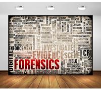 BELECO 5x3ft Fabric Forensic Science Backdrop Forensics Word Cloud Evidence Investigatation Enforcement Forensic Background for Party Decorations Photo Booth Shoot Studio Props