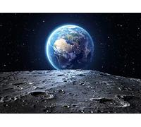 BELECO 5x3ft Fabric Outer Space Backdrop Universe Background Earth Moon Surface Furnished by NASA Planet Stars Photography Backdrop for Birthday Party Decoration Photoshoot Photo Background Props