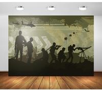 BELECO 5x3ft Fabric Soldier Military Backdrop Army Green Camouflage Military Soldiers Top Secret Action Background Little Soldiers Kids Birthday Welcome Soldiers Party Decoration Banner Photo Props