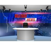 BELECO 5x3ft Fabric Weather News Backdrop Newsroom Weather Forecast of Bad Weather, News Broadcast Studio News Background for Party Decorations Kids Adults Photoshoot Studio Props