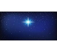 BELECO 6x3m Fabric Star Night Backdrop Holy Christmas Star Blue Starry Sky Background Christmas Nativity Scene Star of Bethlehem Jesus Birth Background Religious Christian Church Decor Photo