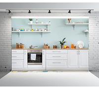 BELECO 7x5ft Fabric Kitchen Backdrop for Photography Modern House Kitchen Interior Cooking Background Baking Party Decorations Birthday Banner Kids Adults Portrait Photoshoot Studio Booth Props