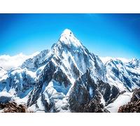BELECO 7x5ft Fabric Winter Snow Mountain Photography Backdrop Mount Everest Nepal National Park Mountain Peak Alpine Scenery Blue Sky Background Outdoor Adventure Holiday Travel Portrait Photo Props
