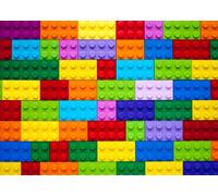 BELECO 8x6ft Fabric Colorful Blocks Photography Backdrop Kids Building Blocks Theme Birthday Party Backdrop Colored Toy Bricks Building Chips Boy Girl Baby Shower Banner Cake Table Decor Photo Props