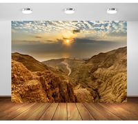 BELECO 8x6ft Fabric Israel Desert Mountains Backdrop Photography Judean Desert Sunrise, Rugged Rocky Cliff Natural Landscape Background for Travel Hiking Party Decorations Photo Studio Props