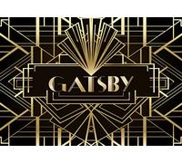 BELECO 8x6ftFabric Gatsby Backdrop for Photography Great Black and Gold Golden Banner 1920s Retro Roaring Gatsby Theme Party Decorations Art Decor Children Adults Birthday Backdrop Photo Studio