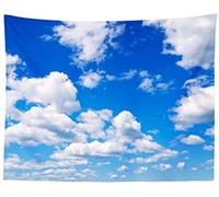BELECO Blue Sky Tapestry Wall Hanging 106x70 Inch Blue Sky White Clouds Backdrop Art Wall Decor Cloud Tapestries for Bedroom Living Room Dorm Decor