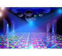 BELECO Disco Party Backdrop 12x8ftFabric Vintage 70s 80s 90s Disco Ball Stage Backdrop Night Club Neon Music Birthday Backdrop Disco Theme Party Decorations Let's Glow Crazy Backdrop Studio