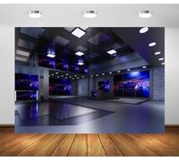 BELECO Fabric News Studio Backdrop - 10x8ft Virtual News Media Broadcast Background for TV Shows, YouTube, Photoshoots & Studios
