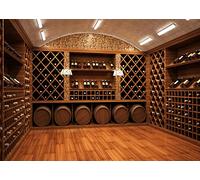 BELECO Luxurious Wine Vault Winery Backdrop - 7x5ft Fabric Wine Cellar Background with Barrels & Bottles - Party Decorations Banner Wallpaper