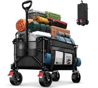 BELEEV 130L Folding Festival Trolley, 6" All-Terrain Big Wide Wheels