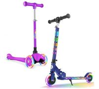 BELEEV 2 Wheel Scooter for Kids Ages 3-12 and 3 Wheel Scooters for Kids Age 2-6,Scooter for Toddlers Girls Boys Children, Adjustable Height, Lean to Steer, Light Up Wheels, Extra-Wide Deck
