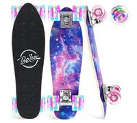 BELEEV 22 inch Skateboards for Kids, LED Light Up Wheels & T-Tool | Mini Classic Complete Cruiser Skateboard for Girls Boys Teens Adults Beginners, Max Load 220 LBS