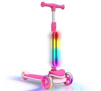 BELEEV A8 Foldable Scooter with LED Frame Light for Night Riding, 11 Flashing Effects, Battery Powered,3 Wheel Scooter for Toddlers Girls Boys,Age 3-12