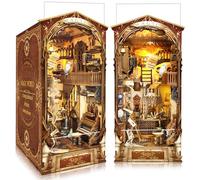 BELEEV Book Nook Kit, DIY Miniature Booknook Kit, 3D Wooden Garden Puzzle for Adult and Teens, Bookshelf Decoration Building Craft with LED Light and Dust Cover, Gifts for Women - Magic World