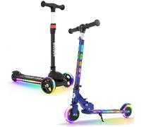 BELEEV Scooter for Kids with Light-Up Wheels & Deck, Scooter for Toddlers Girls Boys, 4 Adjustable Height, Non-Slip Pattern Deck, Lightweight Kick Scooter for Children Ages 3-12
