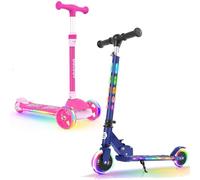 BELEEV Scooter for Kids with Light-Up Wheels & Deck, Scooter for Toddlers Girls Boys, 4 Adjustable Height, Non-Slip Pattern Deck, Lightweight Kick Scooter for Children Ages 3-12