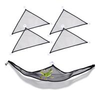 BELEFU 4 Pack Axolotl Hammock for Aquarium, Triangle Large Hammock for Bearded Dragon Snake Gecko Leopard Lizard, Breathable Mesh Reptile Bed Rest Lounge Tank Accessories