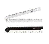 Belegao 2 PCS Folding Rulers, 15cm/30cm Foldable Ruler Clear & Black/White Stationery Ruler Straight Geometric Rulers Plastic Measuring Tools for Kids Adults School Office (Solid & Transparent)